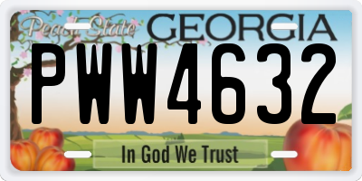 GA license plate PWW4632