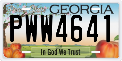 GA license plate PWW4641