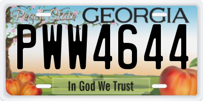 GA license plate PWW4644