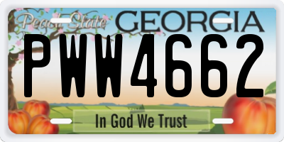 GA license plate PWW4662