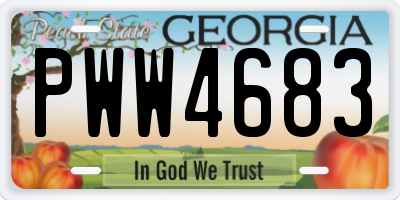 GA license plate PWW4683