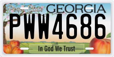 GA license plate PWW4686