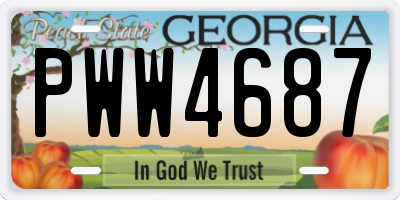 GA license plate PWW4687