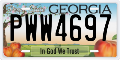 GA license plate PWW4697