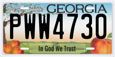 GA license plate PWW4730