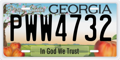 GA license plate PWW4732