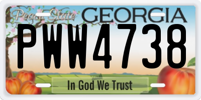 GA license plate PWW4738