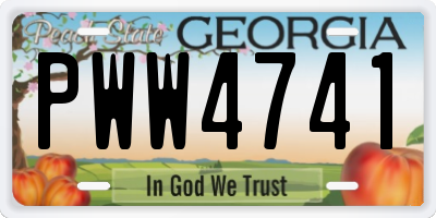 GA license plate PWW4741