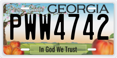 GA license plate PWW4742