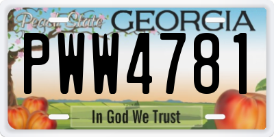 GA license plate PWW4781