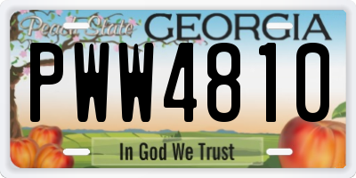 GA license plate PWW4810