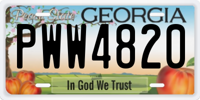 GA license plate PWW4820