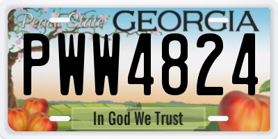 GA license plate PWW4824