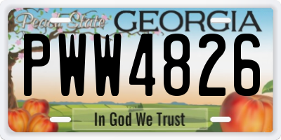 GA license plate PWW4826