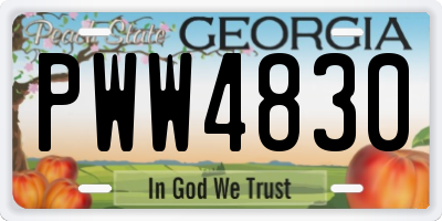 GA license plate PWW4830