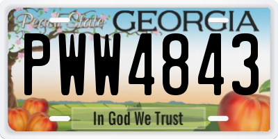 GA license plate PWW4843