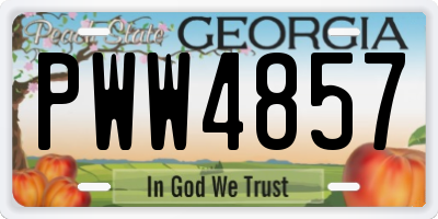 GA license plate PWW4857