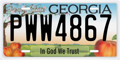GA license plate PWW4867