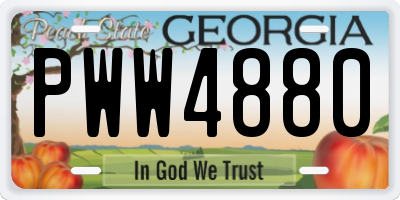 GA license plate PWW4880