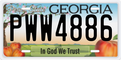 GA license plate PWW4886