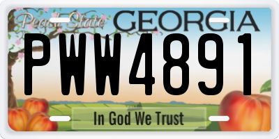 GA license plate PWW4891