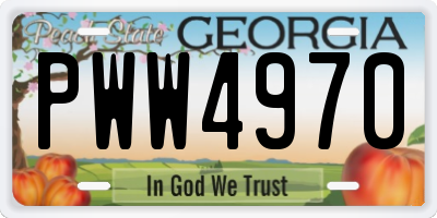 GA license plate PWW4970