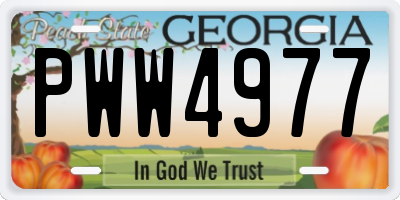 GA license plate PWW4977