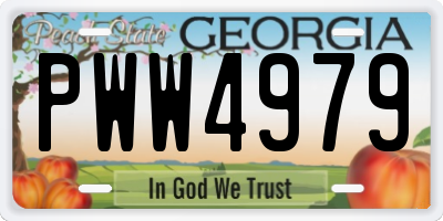 GA license plate PWW4979