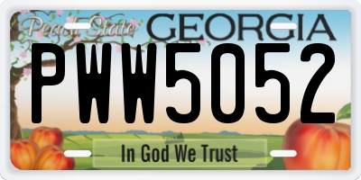 GA license plate PWW5052