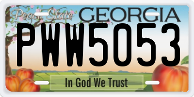 GA license plate PWW5053