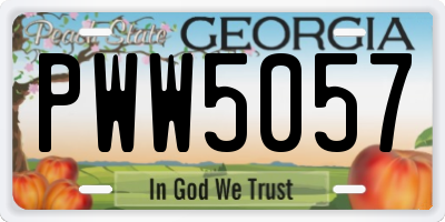 GA license plate PWW5057