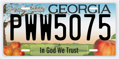 GA license plate PWW5075