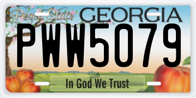GA license plate PWW5079