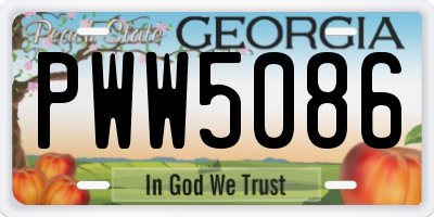 GA license plate PWW5086