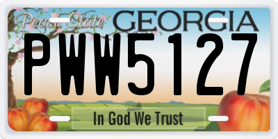 GA license plate PWW5127