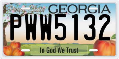 GA license plate PWW5132