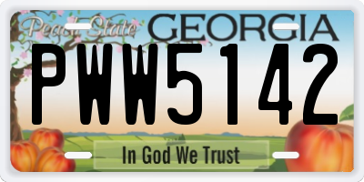 GA license plate PWW5142