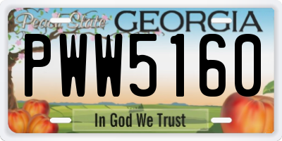 GA license plate PWW5160