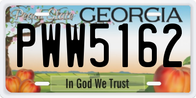 GA license plate PWW5162