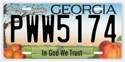 GA license plate PWW5174