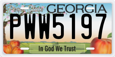 GA license plate PWW5197