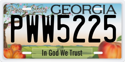 GA license plate PWW5225