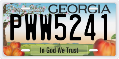 GA license plate PWW5241