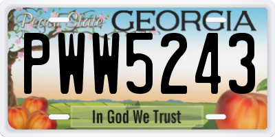 GA license plate PWW5243