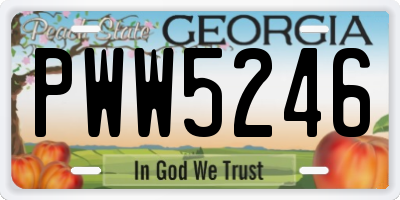 GA license plate PWW5246