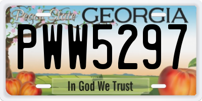 GA license plate PWW5297