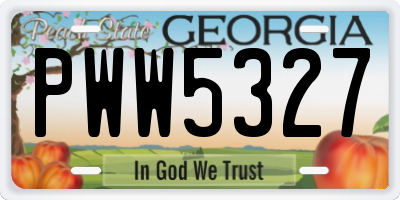 GA license plate PWW5327
