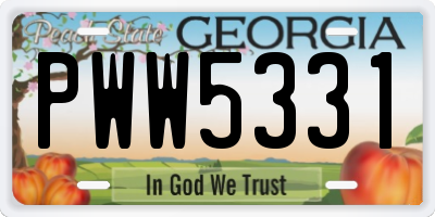 GA license plate PWW5331