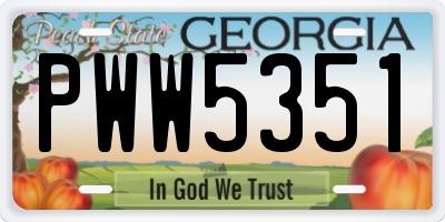 GA license plate PWW5351