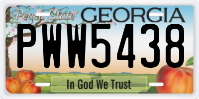 GA license plate PWW5438